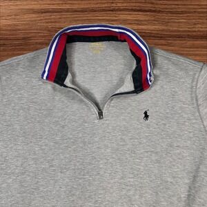Polo Ralph Lauren Pullover Sweatshirt Quarter Zip Striped Collar XXL